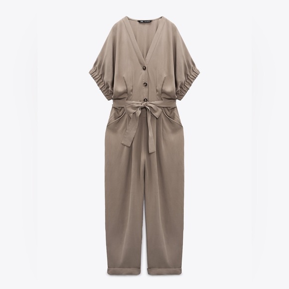 🌸Zara jumpsuit beige - Picture 1 of 5